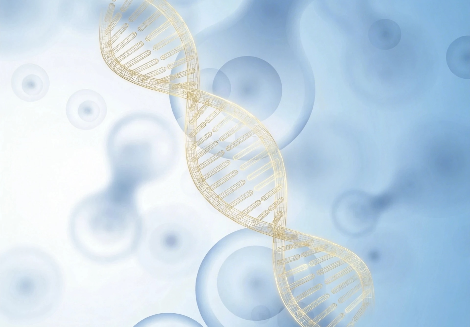 Ilustrácia molekuly DNA znázorňujúca epigenetiku, biologický vek a bunkové mechanizmy ovplyvňujúce biologické starnutie a regeneráciu organizmu.