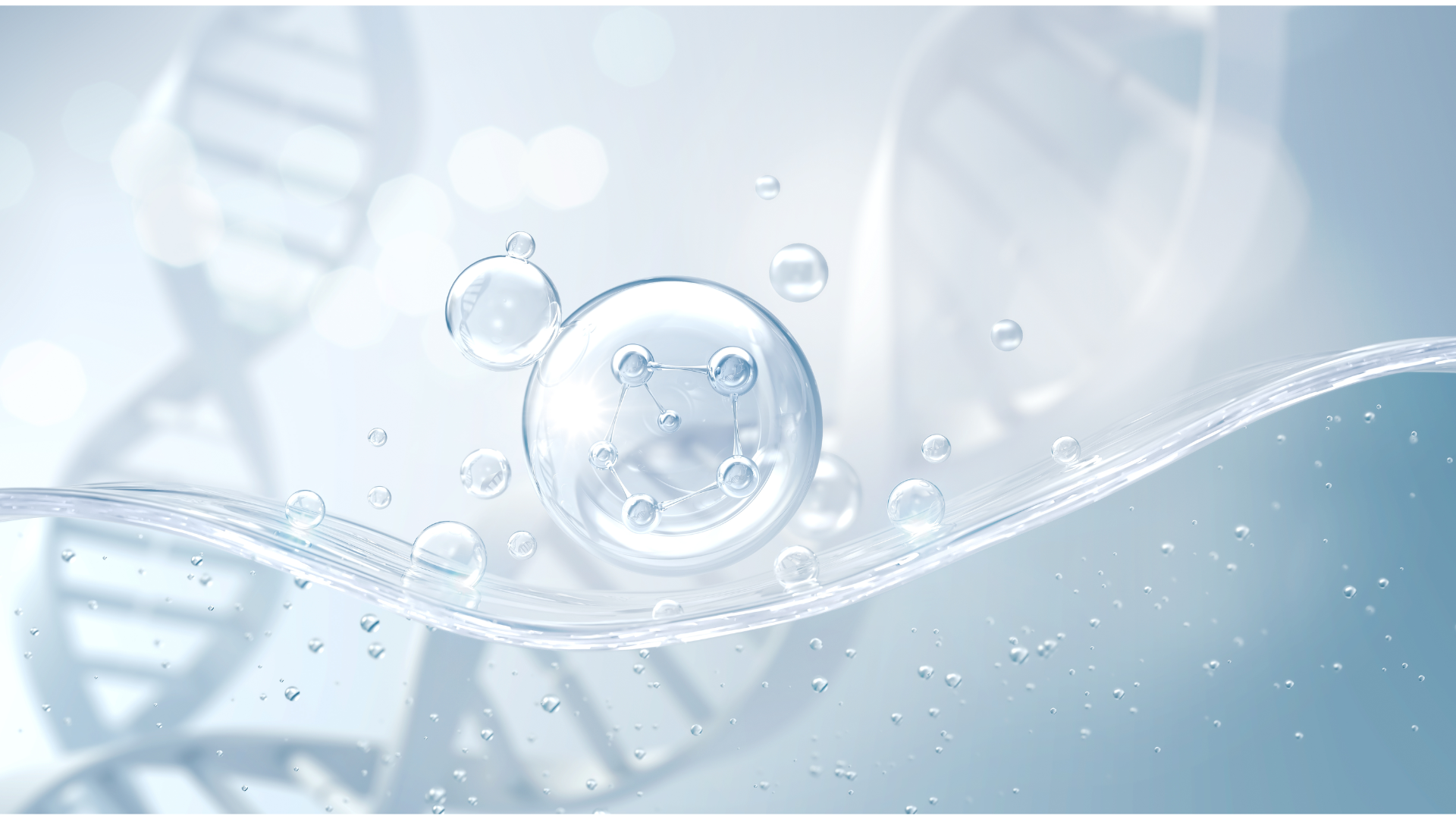 DNA molekula znázorňujúca epigenetiku a biologické omladenie. Epigenetické mechanizmy ovplyvňujú biologické starnutie, regeneráciu buniek, zdravie a prirodzené omladenie organizmu.